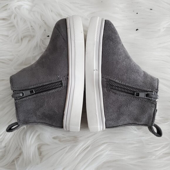 First Steps Toddler Gray High Top Suede Shoes SZ 4 - Picture 4 of 9